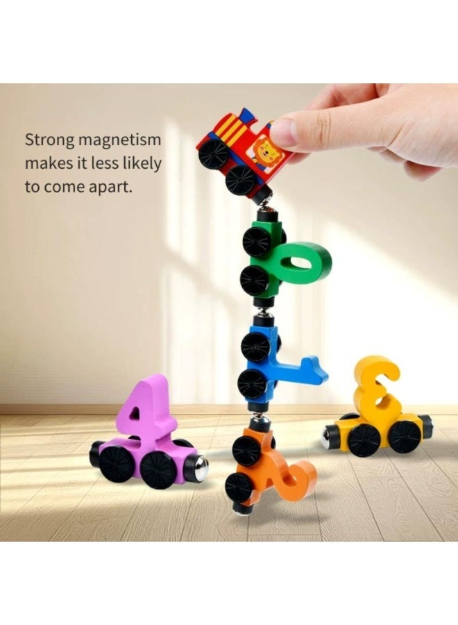 1 set Colorful Magnetic 0-10 Number Train -  Montessori Learning Toy, Wooden Educational Toy for, Enhances Hand-Eye Coordination & Cognitive Skills, Fun Family Activity | Learning While Playing, Educational Toys And Game, Perfect for Parties & Holiday Gifts - Image 5