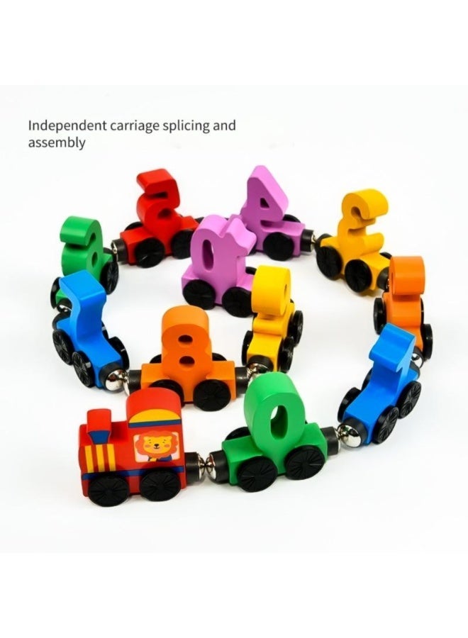 1 set Colorful Magnetic 0-10 Number Train -  Montessori Learning Toy, Wooden Educational Toy for, Enhances Hand-Eye Coordination & Cognitive Skills, Fun Family Activity | Learning While Playing, Educational Toys And Game, Perfect for Parties & Holiday Gifts - Image 3