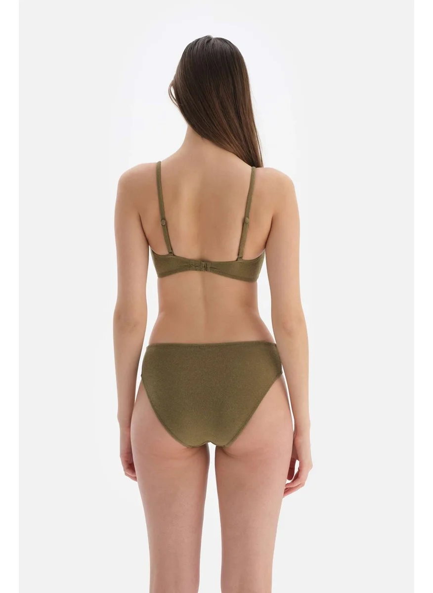 داجي Green Strapless Covered Bikini Top