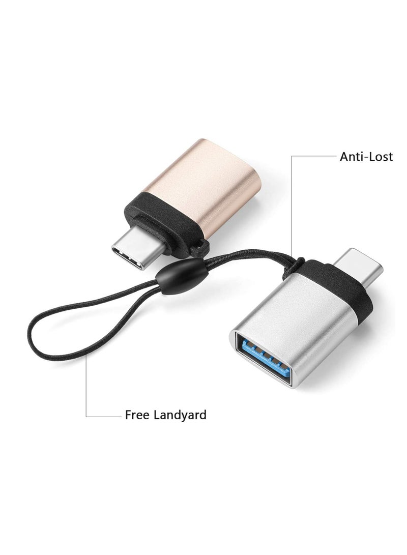 محول USB C إلى USB، محول Type-C إلى USB 3.0 OTG، موصل تحويل USB Type-C Hub للشحن السريع متوافق مع MacBook Pro وGoogle Chromebook والمزيد من الأجهزة، متعدد الألوان  - Image 3