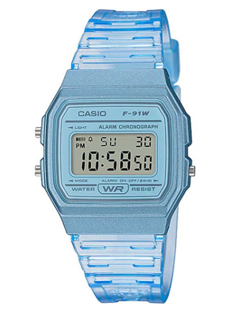 سعر ومواصفات كاسيو ساعة يد رقمية بسوار من الراتينج طراز F-91WS-2DF مقاس 33 مم - لون أزرق نساء (N40052967A) على Noon EG