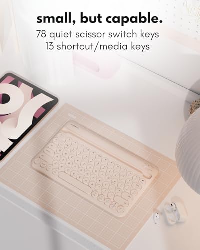 Macally Bluetooth Keyboard for Tablet | Wireless Keyboard for iPad mini/Pro/Air, iPhone (Multi-Device, Built-in Stand, Portable, Rechargeable) - Boba Brown - Image 5
