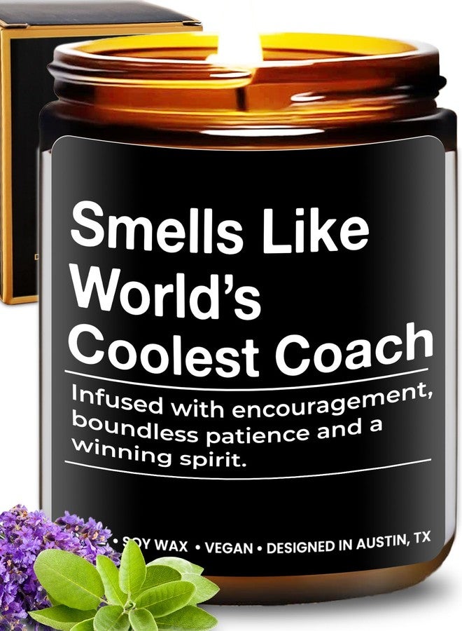 Rosa Vila World's Coolest Coach Candle, Best Coach Gifts, Thoughtful Coaches Gifts, Thank You Coaches Presents for Men and Women, Ideal Best Coach Present, Appreciation Gift for Birthday, Christmas, Gift Ready - Image 1