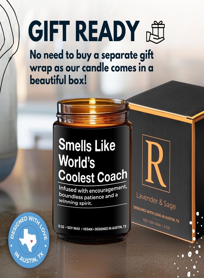 Rosa Vila World's Coolest Coach Candle, Best Coach Gifts, Thoughtful Coaches Gifts, Thank You Coaches Presents for Men and Women, Ideal Best Coach Present, Appreciation Gift for Birthday, Christmas, Gift Ready - Image 4
