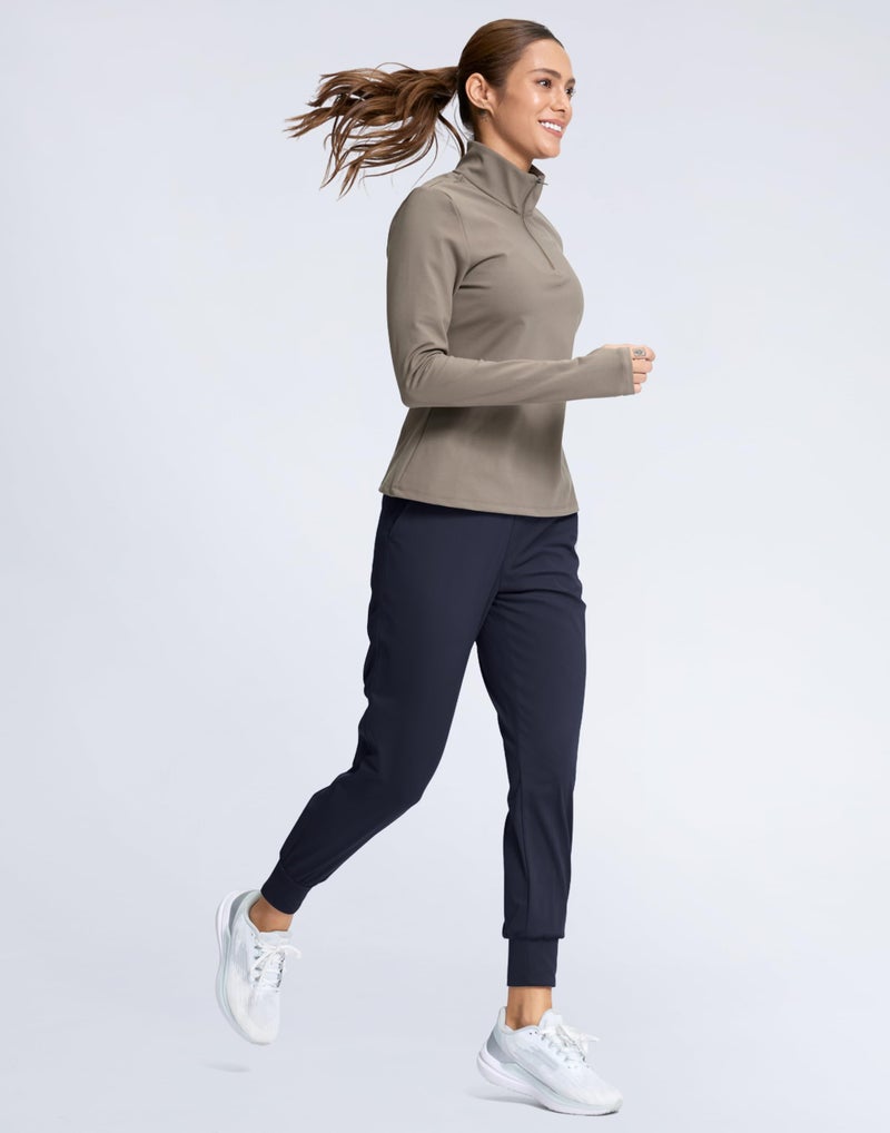 SANTINY Women's Joggers Pants with Pockets Lightweight High Waisted Athletic Gym Workout Pants for Women Yoga Travel (Navy_M) - Image 3
