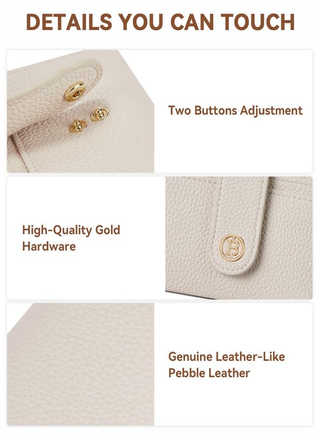 BOSTANTEN Slim Wallet for Women Small RFID Blocking Credit Card Holder Leather Bifold Wallets with Zipper Coin Pocket Beige - Image 3