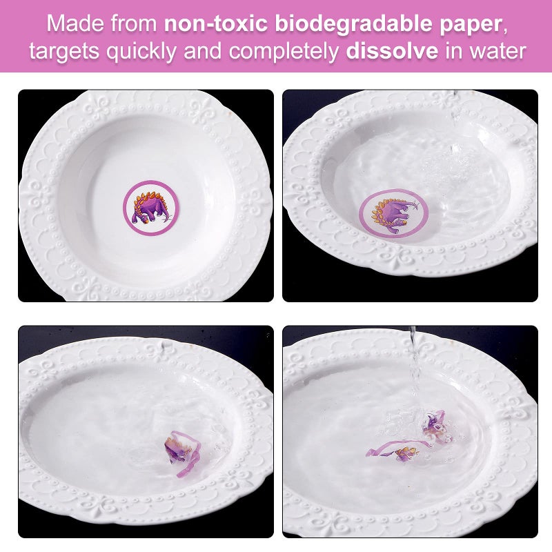 Chinco 120 Pcs Pee Targets for Boys Training Toilet Tinkle Flushable Paper Stickers You Pee on Boys Potty Training Targets Potty Aids Flushable Chart for Toddlers Use(Dinosaurs Styles) - Image 5