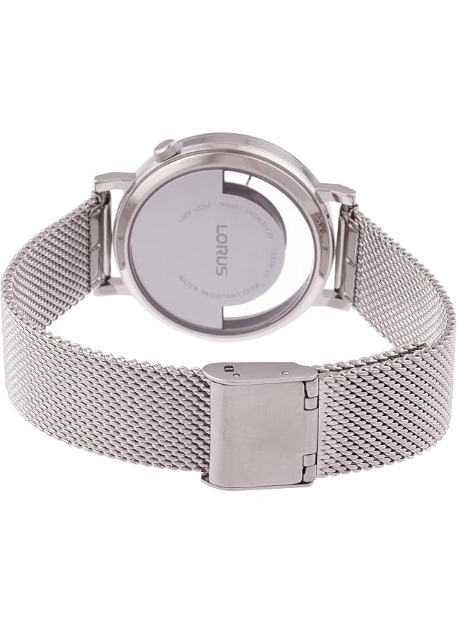 لوراس ساعة كوارتز تناظرية من الفولاذ المقاوم للصدأ بمينا أشعة الشمس باللون الوردي الفاتح للنساء RG277SX9 - Image 2