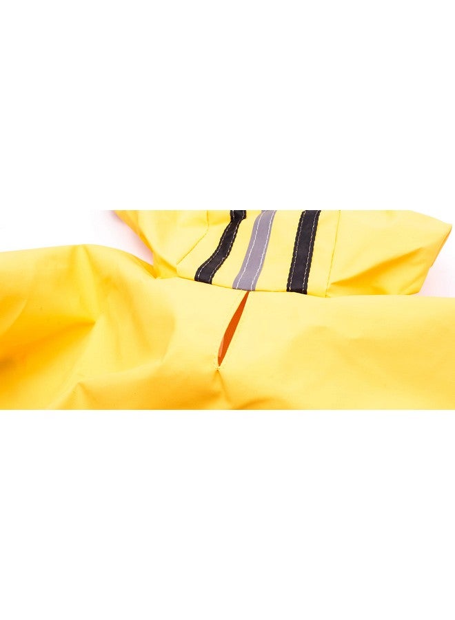 Ethical Pet SPOT Rainy Days Slicker - Yellow Dog Rain Jacket With Hood, Reflective Strip for Safety, Leash Hole & Adjustable Velcro Belly Strap, 100% Polyester Water Resistant Pet Raincoat - X-Small, 8in Long - Image 4