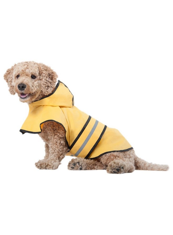 Ethical Pet SPOT Rainy Days Slicker - Yellow Dog Rain Jacket With Hood, Reflective Strip for Safety, Leash Hole & Adjustable Velcro Belly Strap, 100% Polyester Water Resistant Pet Raincoat - X-Small, 8in Long - Image 1