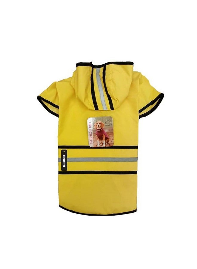 Ethical Pet SPOT Rainy Days Slicker - Yellow Dog Rain Jacket With Hood, Reflective Strip for Safety, Leash Hole & Adjustable Velcro Belly Strap, 100% Polyester Water Resistant Pet Raincoat - X-Small, 8in Long - Image 3