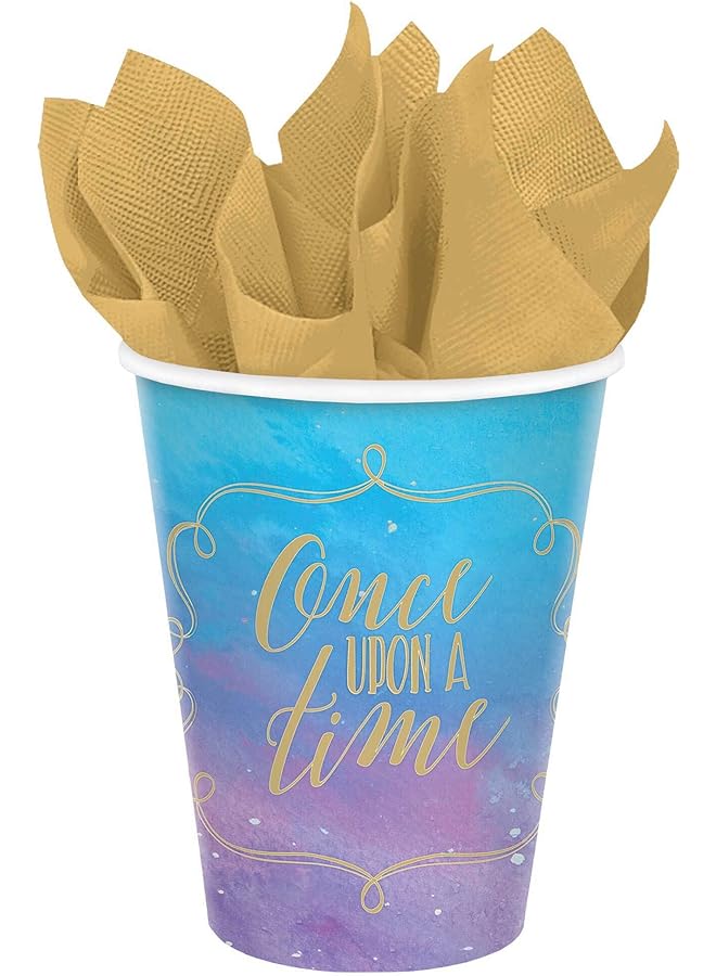 Amscan Inch Princess Inch Blue And Purple Party Paper Cups 9 Oz. 8 Ct.