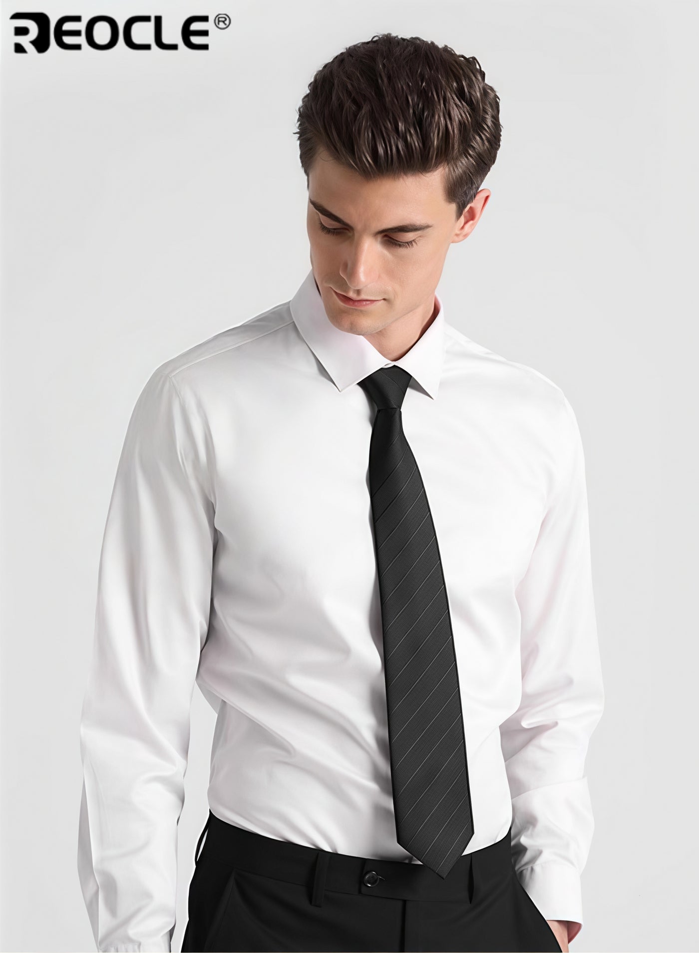 Men's 8cm Width Diagonal Stripe Tie High-Quality Business Accessory Versatile Design Suitable for Work Weddings Formal Occasions Professional Events Ceremonies Stylish Elegant Durable Wrinkle-Resistant Fabric Classic Pattern Ideal Necktie for Men Gentlemen