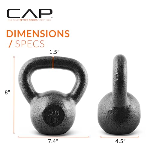CAP Barbell كيتل بيل كاب باربل من الحديد الزهر الأسود | 20 رطل - Image 4
