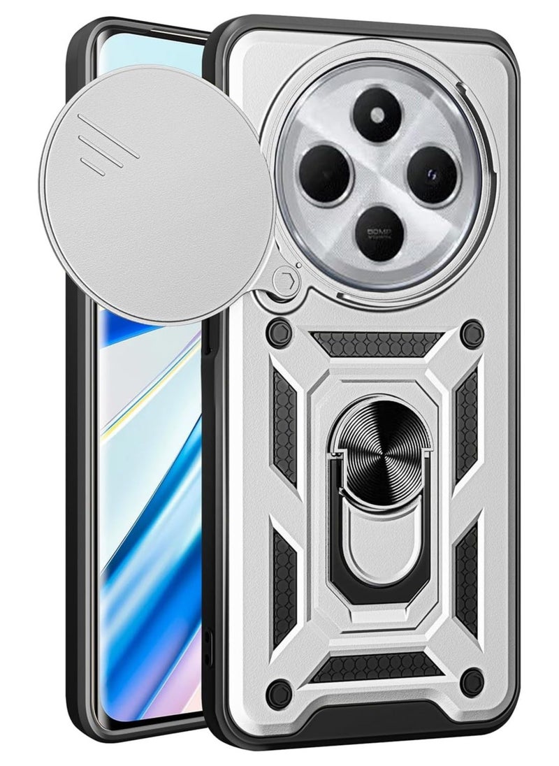 Generic Shield Full Protection Case With Metal Ring &Slide Camera Cover For redmi 14c case 
