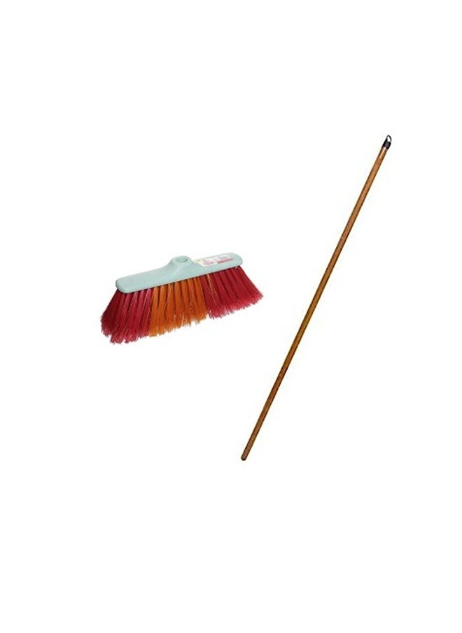 El Helal & Silver Star Ideal Soft Cleaning Brush + Wooden Handle from Crescent and Star 1001990010  - Image 1