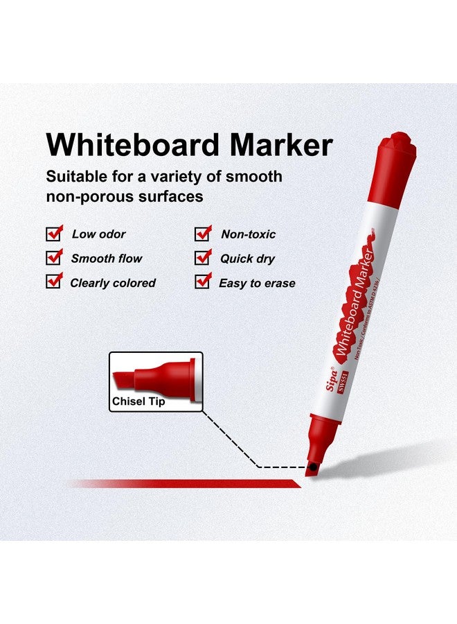 سيبا 36 قلم تحديد قابل للمسح، أقلام تحديد للسبورة البيضاء برأس مشطوف، 4 ألوان متنوعة، أقلام تحديد للسبورة البيضاء منخفضة الرائحة، مثالية للفصول الدراسية والمكتب والمعلمين والطلاب، لوازم مدرسية أساسية - Image 3