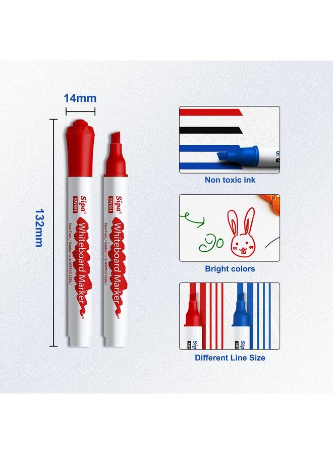 سيبا 36 قلم تحديد قابل للمسح، أقلام تحديد للسبورة البيضاء برأس مشطوف، 4 ألوان متنوعة، أقلام تحديد للسبورة البيضاء منخفضة الرائحة، مثالية للفصول الدراسية والمكتب والمعلمين والطلاب، لوازم مدرسية أساسية - Image 2