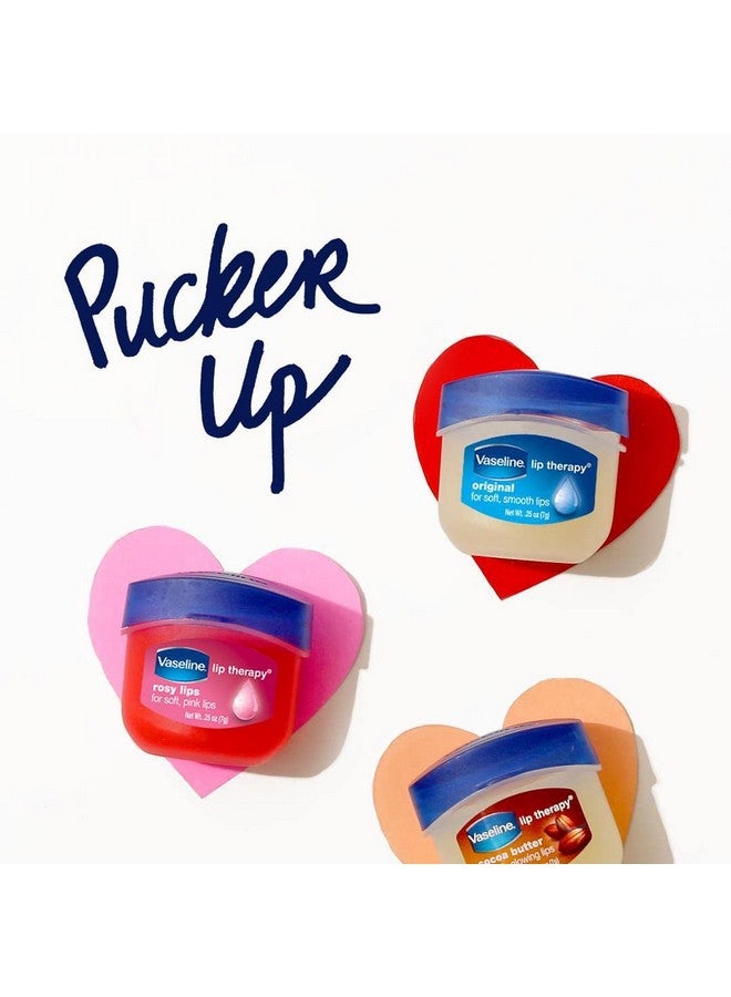 فازلين لعلاج الشفاه، عبوة من 4 قطع - مرطب شفاه صغير لعلاج جفاف الشفاه، عبوة صغيرة للسفر للعناية بالشفاه، 0.25 أونصة لكل عبوة - Image 5