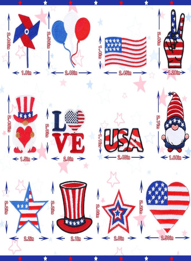 AUGSUN 36pcs Independence Day Lron on Patches 4th of July Patriotic Embroidered Sew Applique Repair Patch American Flag DIY Crafts for Clothing Jacket Jeans Pants Dress Backpack Hat Decorations Gift - Image 2