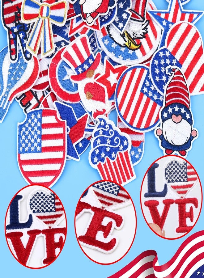 AUGSUN 36pcs Independence Day Lron on Patches 4th of July Patriotic Embroidered Sew Applique Repair Patch American Flag DIY Crafts for Clothing Jacket Jeans Pants Dress Backpack Hat Decorations Gift - Image 3