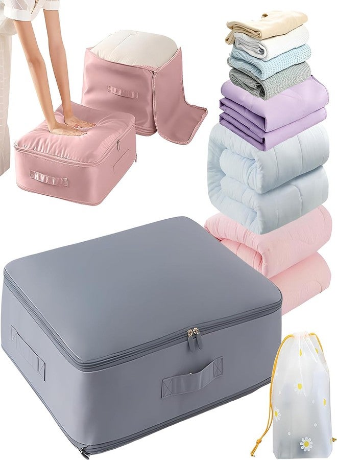 CLEGERZ Space Saving Self Compression Organizer, Space Saver Self Compression Storage Bags for Comforters and Blankets,Self Compression Organizer Moving Bags(2 Pcs) (Mini Bag) - Image 2