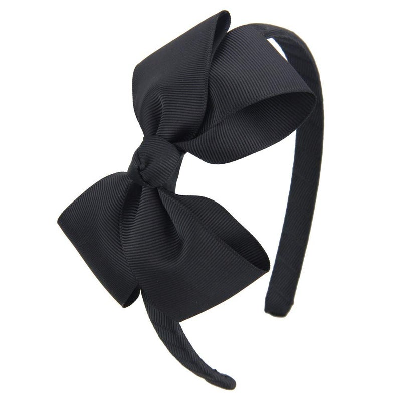 7Rainbows Fashion Cute Black Bow Headband for Girls Toddlers