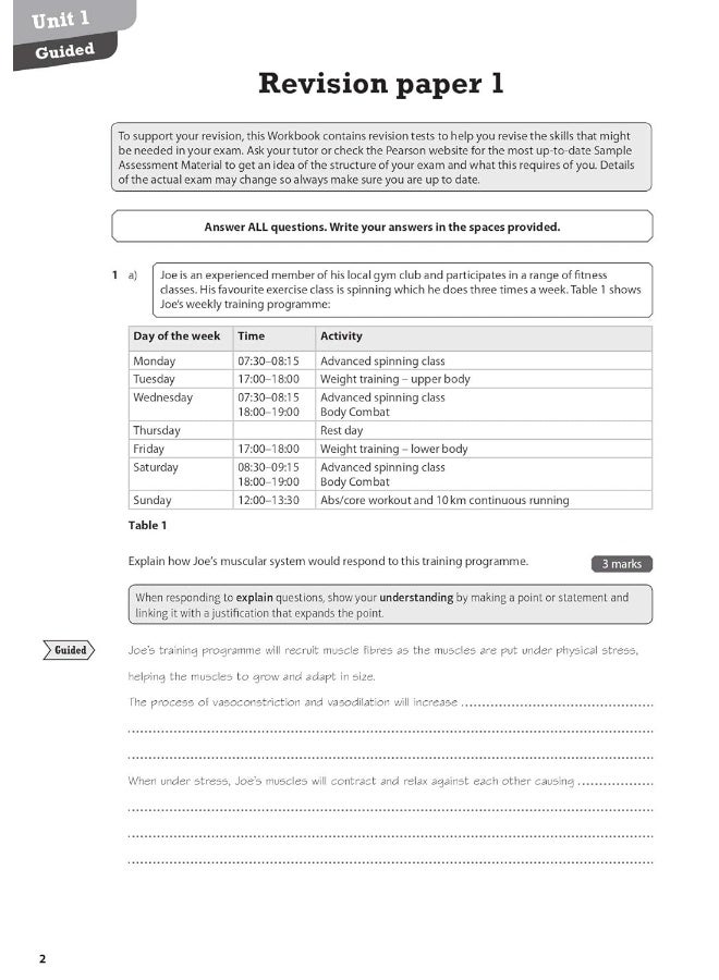 Pearson REVISE BTEC National Sport and Exercise Science Revision Workbook - 2023 and 2024 exams and assessments - Image 4