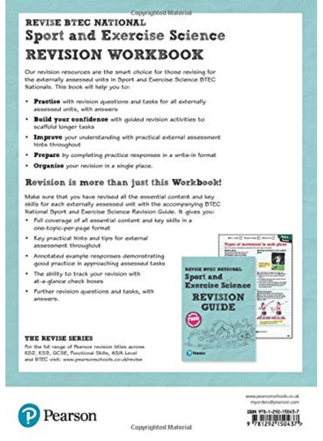 Pearson REVISE BTEC National Sport and Exercise Science Revision Workbook - 2023 and 2024 exams and assessments - Image 2