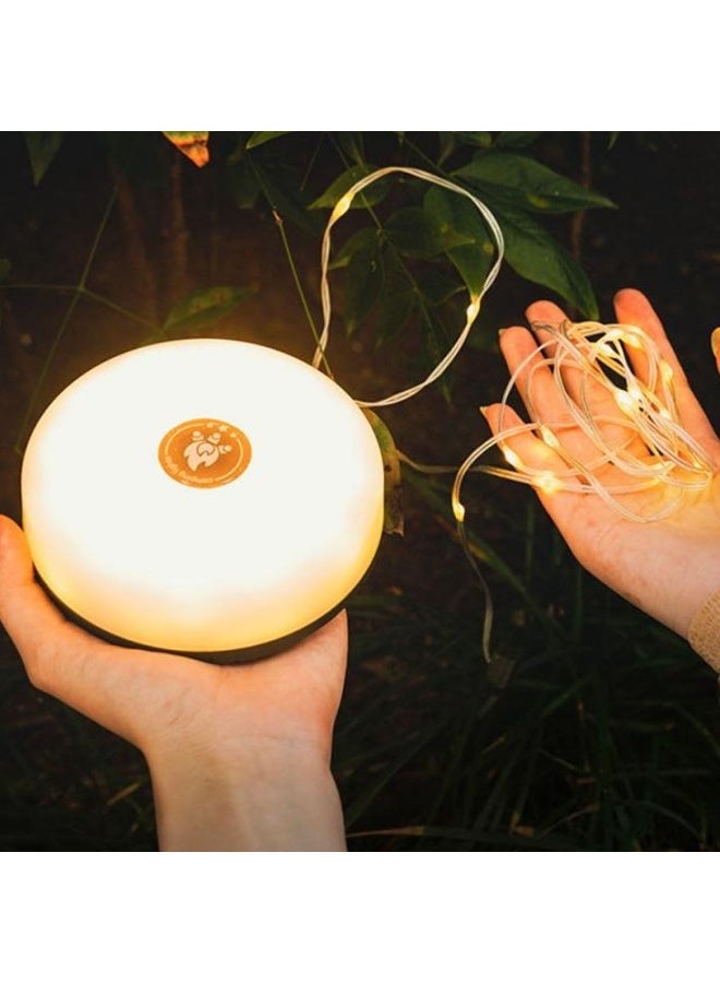 2-in-1 Smart Camping Lantern & 10m Retractable LED String Light – Warm & RGB Multicolor Modes – USB Rechargeable – Portable Outdoor Lighting for Tents & Gardens. - Image 2