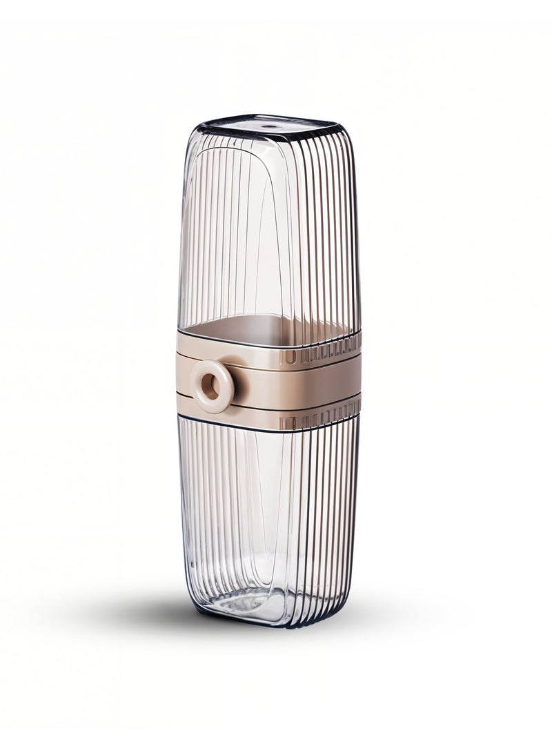 Transparent Travel Toothbrush Box, Portable Toothbrush Holder, Efficient Brush Storage Device, Manual Compact Bathroom Container, Holder for Traveling, Camping, Vacation - Image 1