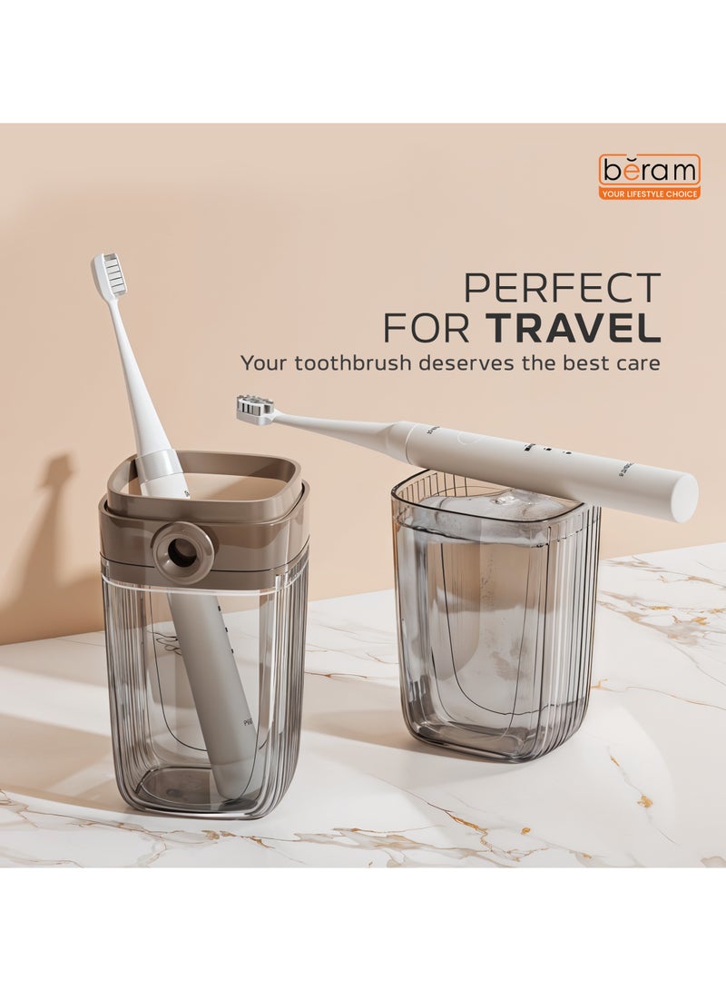 Transparent Travel Toothbrush Box, Portable Toothbrush Holder, Efficient Brush Storage Device, Manual Compact Bathroom Container, Holder for Traveling, Camping, Vacation - Image 3