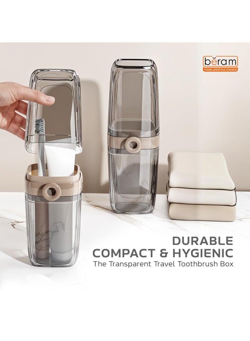 Transparent Travel Toothbrush Box, Portable Toothbrush Holder, Efficient Brush Storage Device, Manual Compact Bathroom Container, Holder for Traveling, Camping, Vacation - Image 4