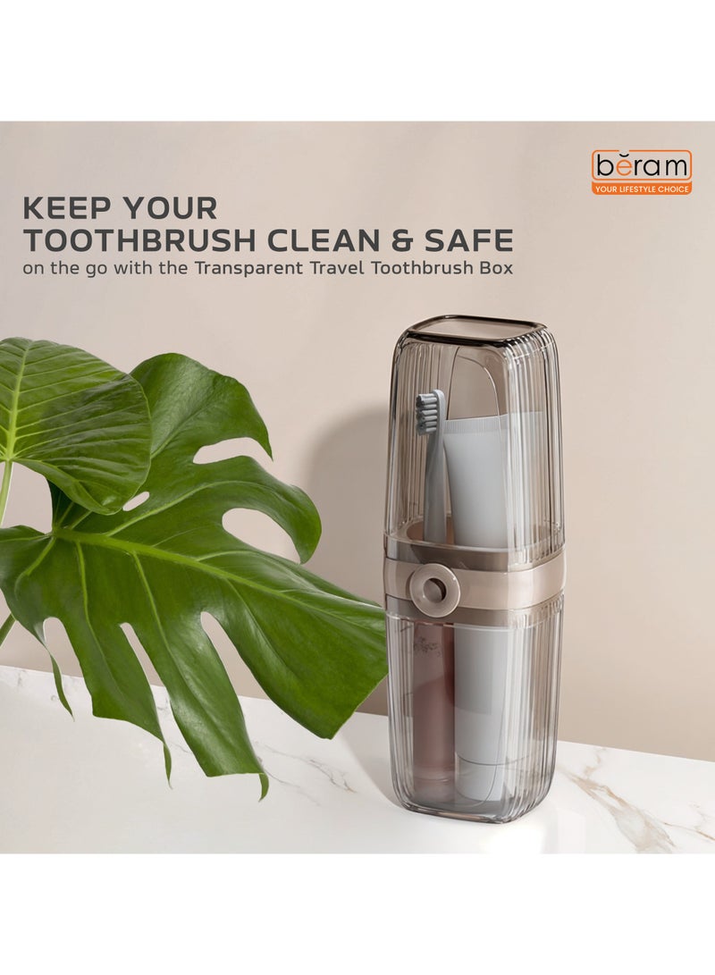 Transparent Travel Toothbrush Box, Portable Toothbrush Holder, Efficient Brush Storage Device, Manual Compact Bathroom Container, Holder for Traveling, Camping, Vacation - Image 2