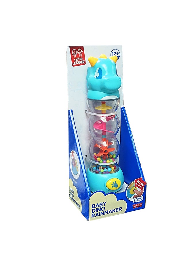 Happy Kids Little Learners Baby Dino Rainmaker, Cascading Beads, Led Lights, Easy For Little Hands, 5.5 X 6 X 19 Cm, 12 Months+ - Blue - Image 1
