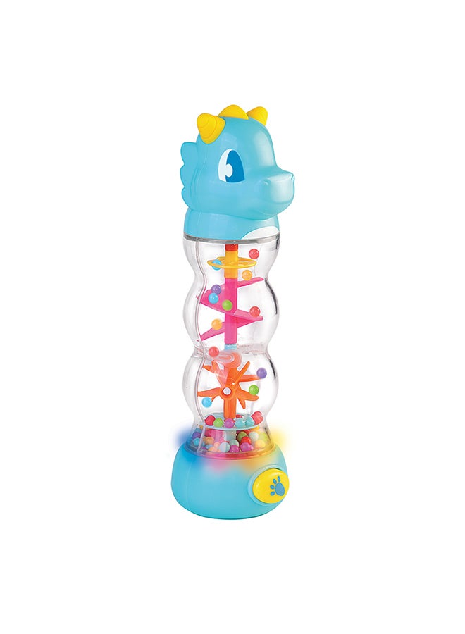 Happy Kids Little Learners Baby Dino Rainmaker, Cascading Beads, Led Lights, Easy For Little Hands, 5.5 X 6 X 19 Cm, 12 Months+ - Blue - Image 2