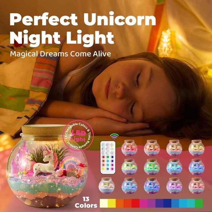 SHAHNARO Unicorn Terrarium Kit for Girls, Arts and Crafts Supplies, Gift for Kids Aged 4-8 Years, Birthday Present - Image 2