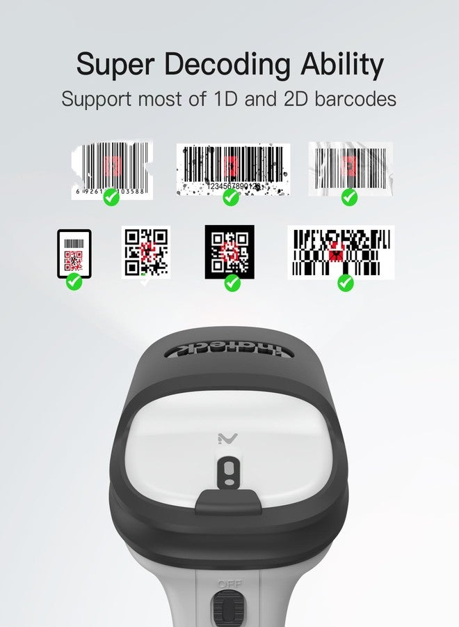 Inateck Barcode Scanner 2D Bluetooth, Wireless QR Code Scanner, Wireless Handheld Scanner with AI App & SDK, 1 Charge 180 Days Standby, Automatic Fast and Precise Scanning, BCST-72 - Image 2