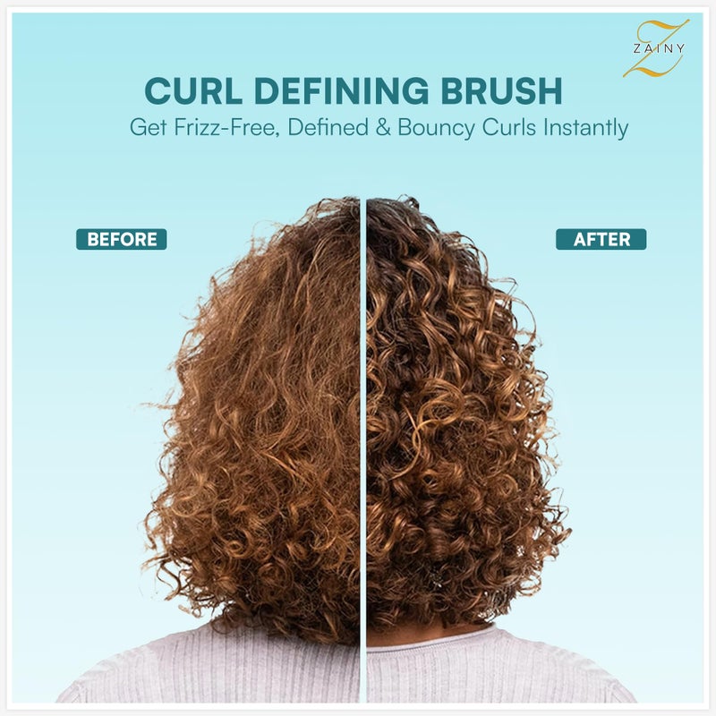 ZAINY Curl Defining Brush 2PC Set, Wide Tooth Comb for Curls, Curly Hair Brush for Women, Wet Detangler Wavy Hairbrush & Shower Detangling Curl Comb & Define Curl Brush for Kids, Girls, Toddlers & Men - Image 2