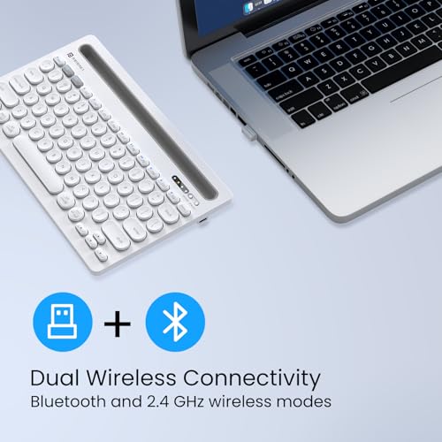 Portronics Bubble Dock Wireless Keyboard with Tablet Holder, Multi-Device Pairing, Rechargeable Battery,Dual Connectivity(2.4 GHz RF & Bluetooth 5.3v) - Image 2