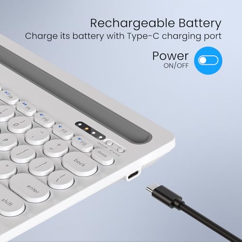 Portronics Bubble Dock Wireless Keyboard with Tablet Holder, Multi-Device Pairing, Rechargeable Battery,Dual Connectivity(2.4 GHz RF & Bluetooth 5.3v) - Image 5
