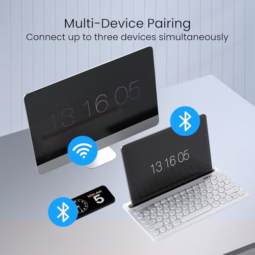 Portronics Bubble Dock Wireless Keyboard with Tablet Holder, Multi-Device Pairing, Rechargeable Battery,Dual Connectivity(2.4 GHz RF & Bluetooth 5.3v) - Image 4