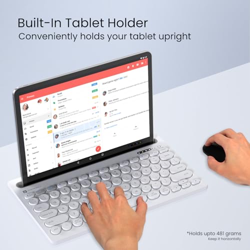 Portronics Bubble Dock Wireless Keyboard with Tablet Holder, Multi-Device Pairing, Rechargeable Battery,Dual Connectivity(2.4 GHz RF & Bluetooth 5.3v) - Image 3