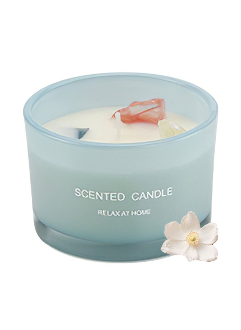 ruidisen Scented Candle, Long Lasting Soy Wax Aromatherapy Fragrance Candle for Home Office Spa Room Decor 90g Blue  - Image 1