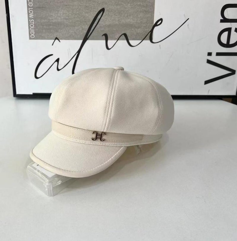 Beret Women Autumn Winter Black Trendy British  Short Brim Face Slimming Octagonal Hat - Image 4