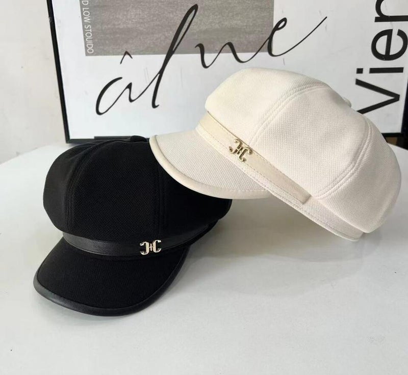 Beret Women Autumn Winter Black Trendy British  Short Brim Face Slimming Octagonal Hat - Image 2