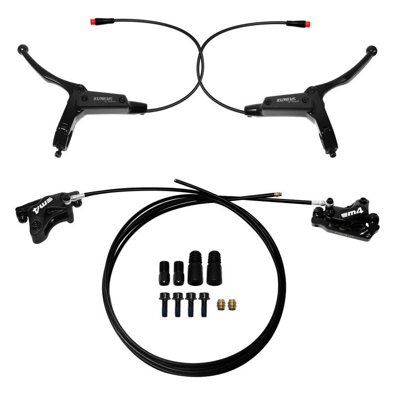 ZTZ 4Piston eBike Hydraulic Brake Set2PIN PowerOff Hydraulic Disc Brake for EBikePreBled Hydraulic Brake Kit with Mounting AdapterIdeal for eBikes and Electric Scooters - Image 2