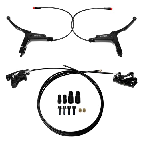 ZTZ 4Piston eBike Hydraulic Brake Set2PIN PowerOff Hydraulic Disc Brake for EBikePreBled Hydraulic Brake Kit with Mounting AdapterIdeal for eBikes and Electric Scooters - Image 1