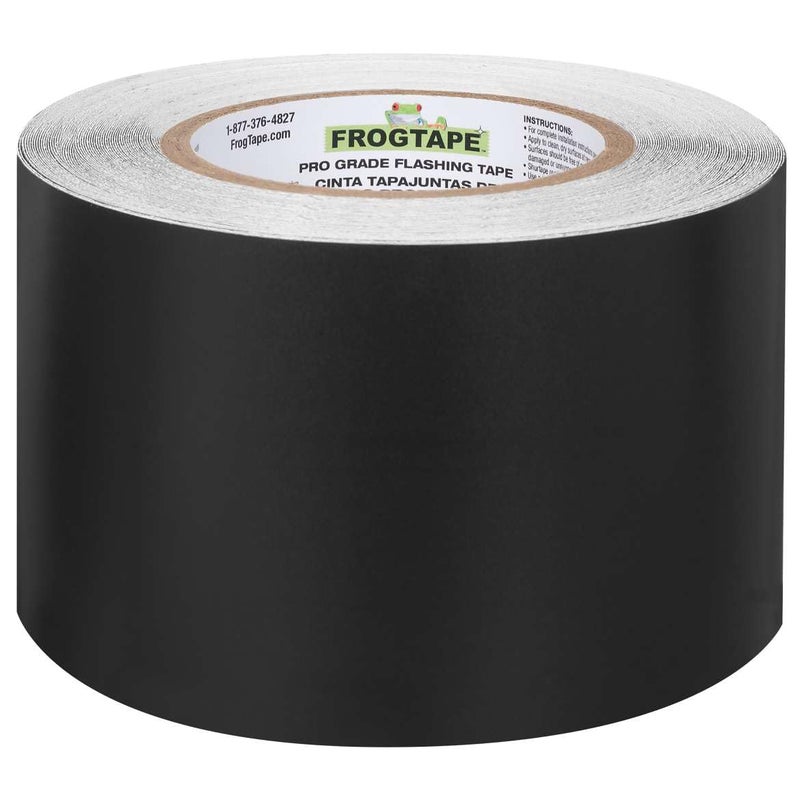 FrogTape Pro Grade Flashing Tape for Windows & Doors, 3.75 Inch Width - 75 Foot Roll, All Weather & UV Resistant Flashing Tape with Advanced Acrylic Adhesive - 10 mils - Black - Image 2