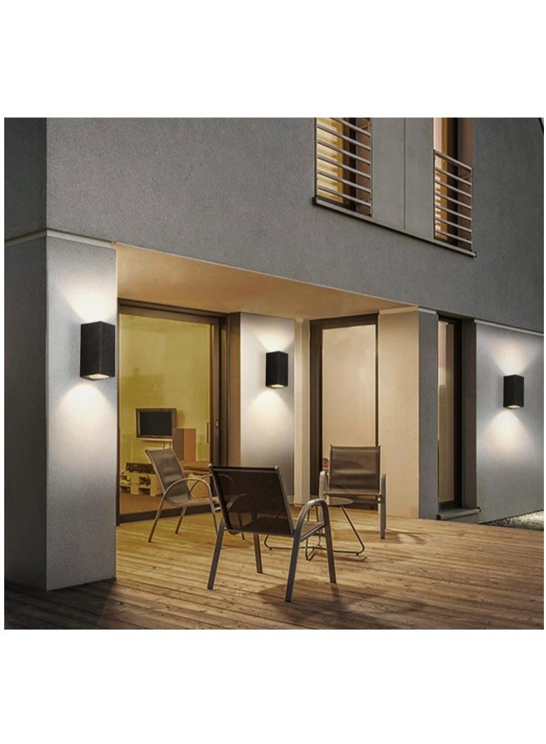 Modern Up & Down LED Wall Light – Black Aluminum Outdoor/Indoor Sconce, IP65 Waterproof, Dual Beam Wall Lamp for Porch, Hallway, Balcony, Garden, Living Room, and Stairway Decor - Image 2